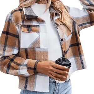 SHEIN plaid shacket